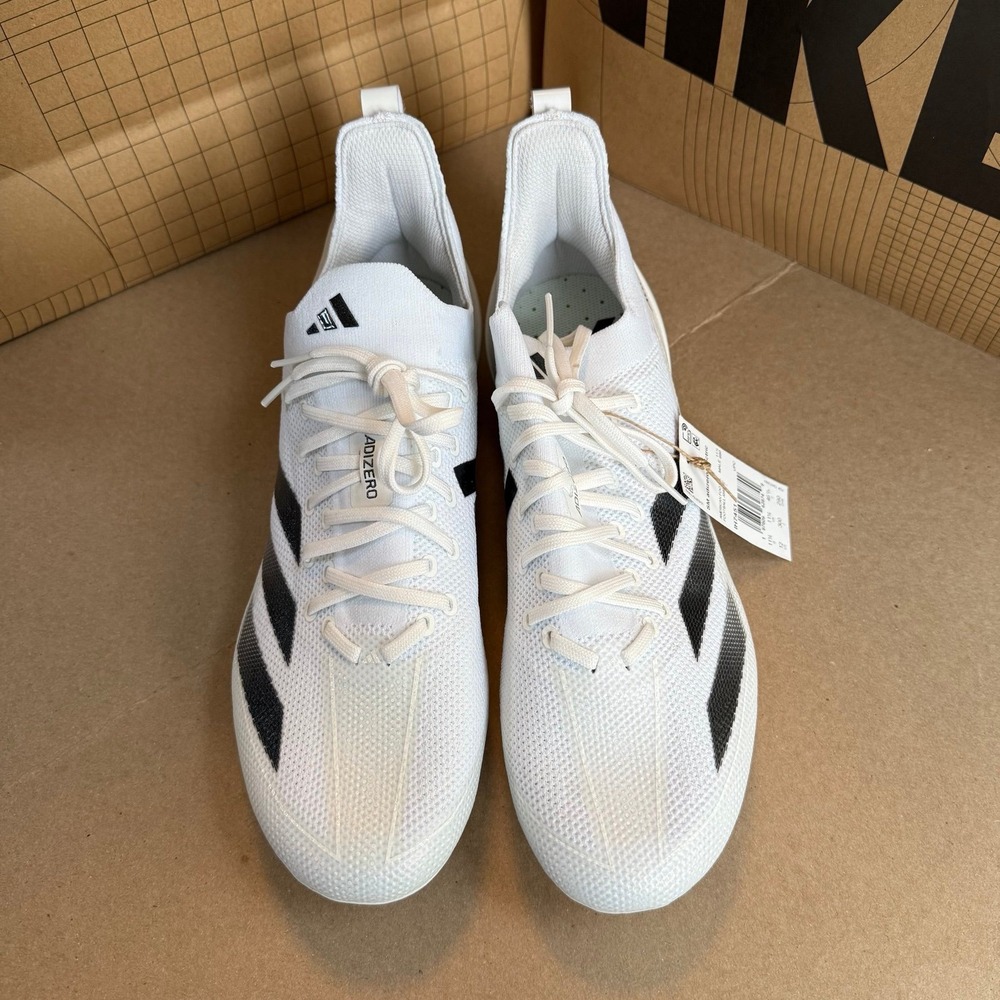 Adidas ADIZERO ELECTRIC+ FOOTBALL CLEATS White/Black Mens Size 12 IH7451 NEW - Picture 4 of 11